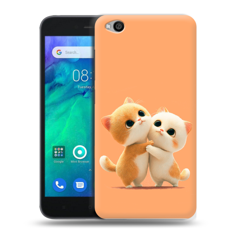 Силиконовый чехол на Xiaomi RedMi Go с принтом Милые котики Силиконовый чехол на Xiaomi RedMi Go с принтом Милые котики