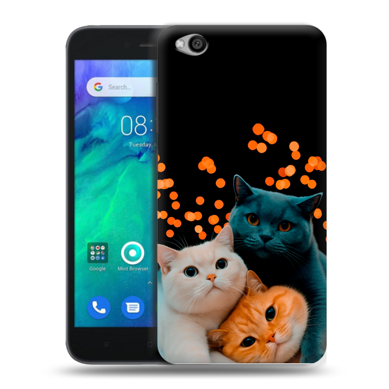 Силиконовый чехол на Xiaomi RedMi Go с принтом Кошки Силиконовый чехол на Xiaomi RedMi Go с принтом Кошки