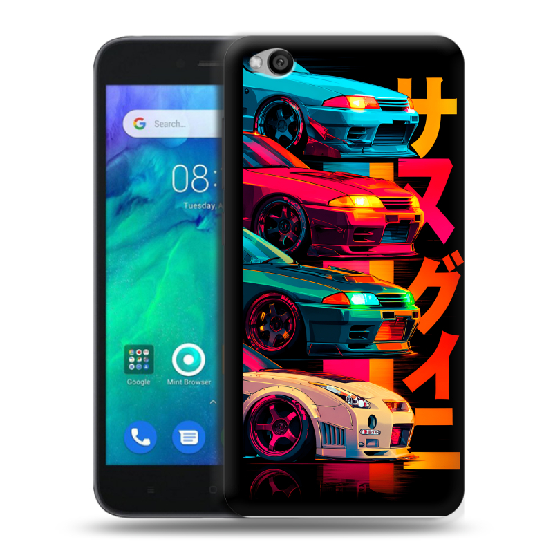 Силиконовый чехол на Xiaomi RedMi Go с принтом Гоночные машины Силиконовый чехол на Xiaomi RedMi Go с принтом Гоночные машины
