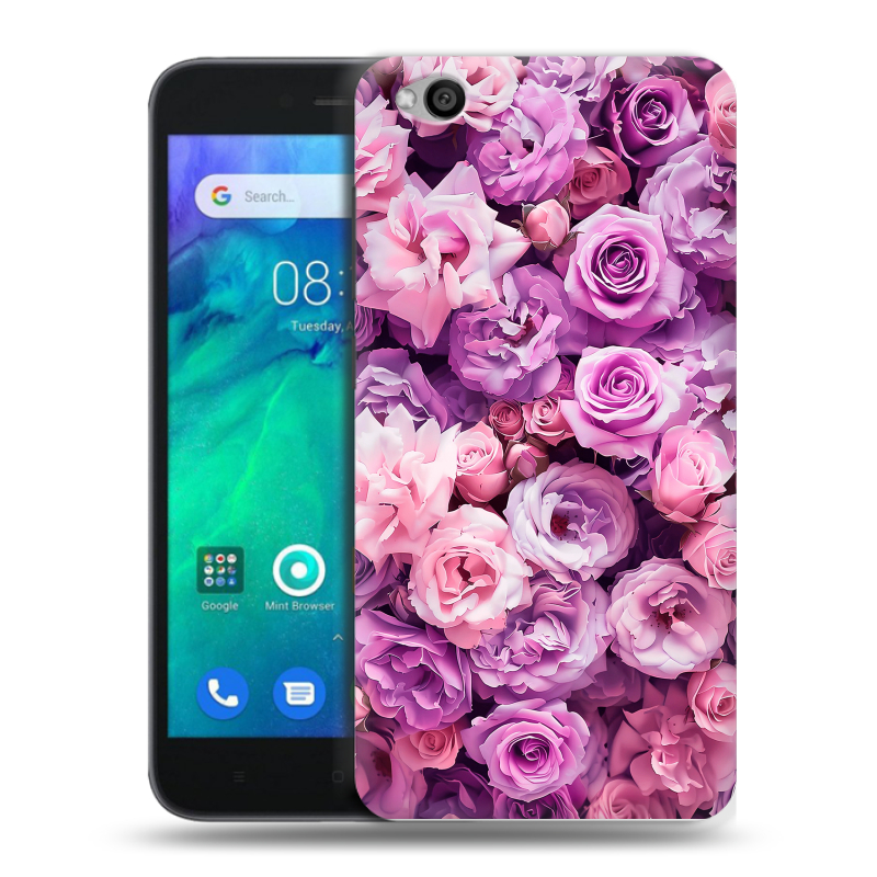 Силиконовый чехол на Xiaomi RedMi Go с принтом лавандовые розы Силиконовый чехол на Xiaomi RedMi Go с принтом лавандовые розы