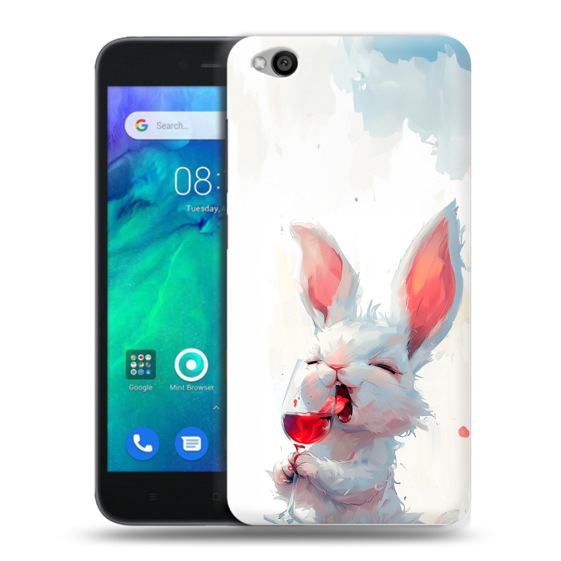 Пластиковый чехол на Xiaomi RedMi Go с принтом кролик зайчик Пластиковый чехол на Xiaomi RedMi Go с принтом кролик зайчик