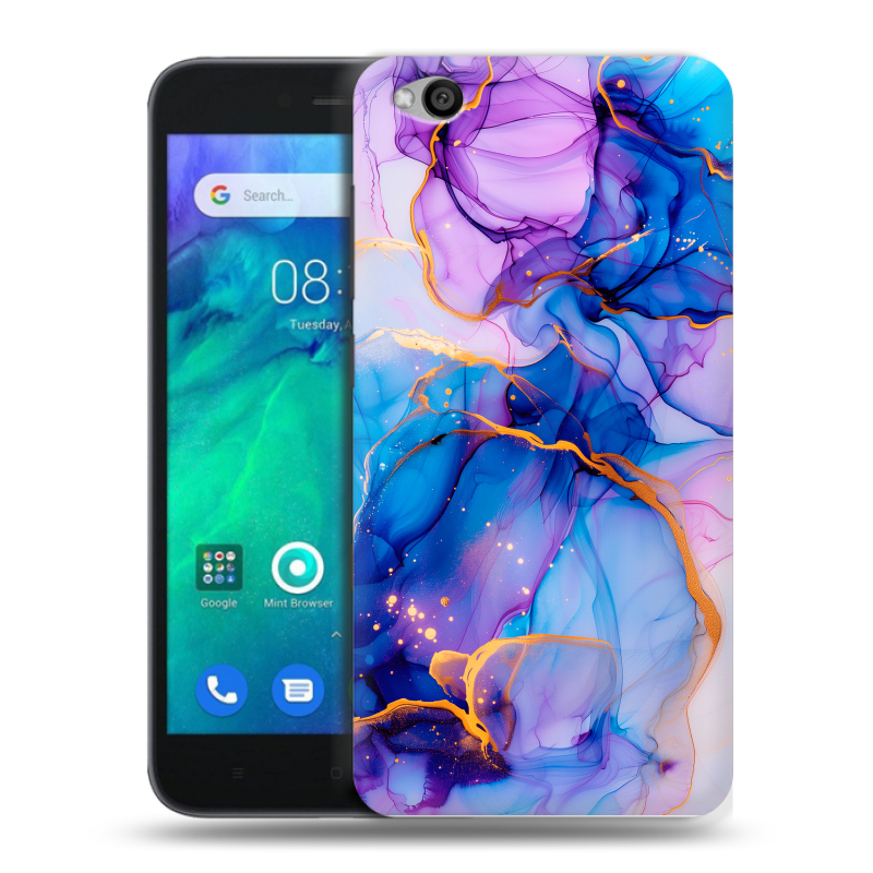 Силиконовый чехол на Xiaomi RedMi Go с принтом синий мрамор Силиконовый чехол на Xiaomi RedMi Go с принтом синий мрамор