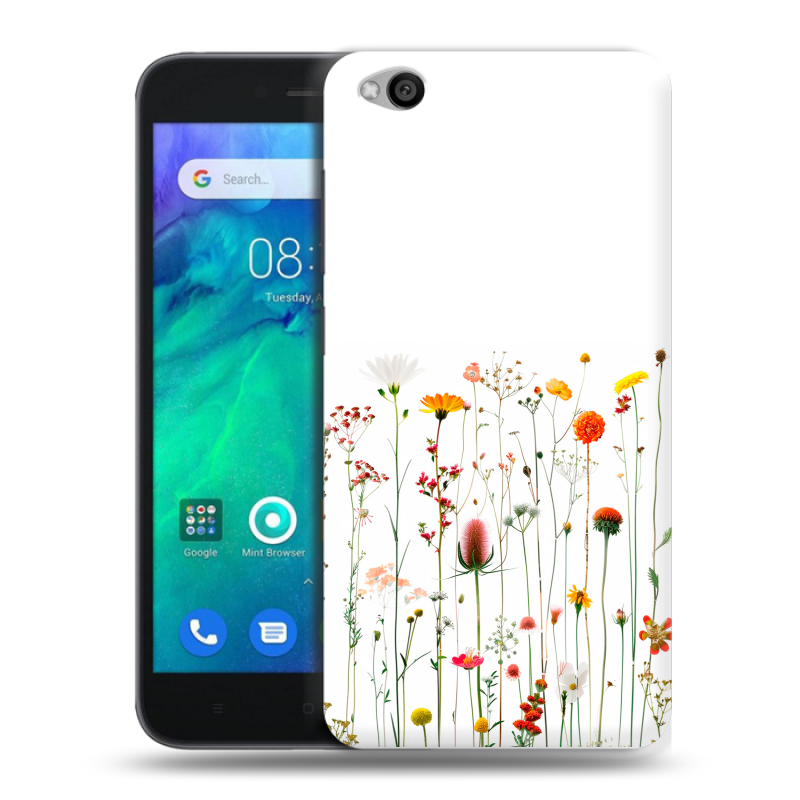 Силиконовый чехол на Xiaomi RedMi Go с принтом цветы Силиконовый чехол на Xiaomi RedMi Go с принтом цветы