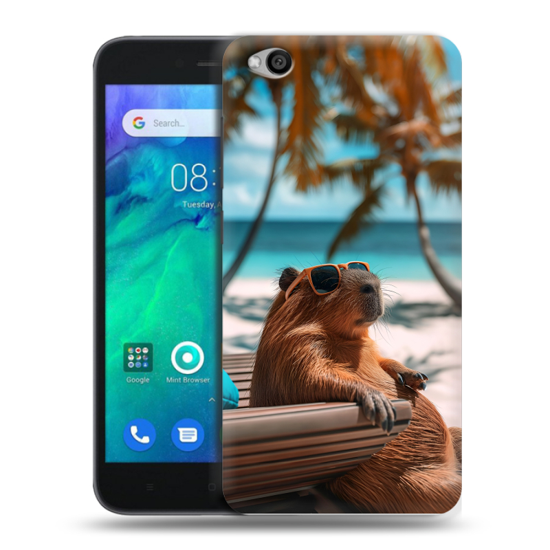 Пластиковый чехол на Xiaomi RedMi Go с принтом Капибара Пластиковый чехол на Xiaomi RedMi Go с принтом Капибара