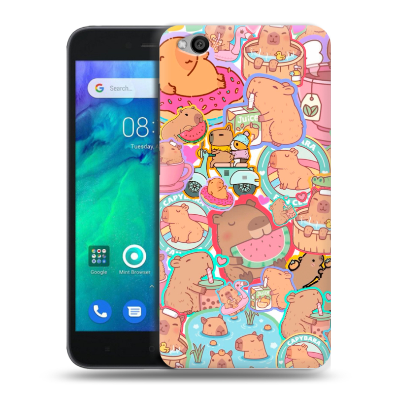 Пластиковый чехол на Xiaomi RedMi Go с принтом капибары Пластиковый чехол на Xiaomi RedMi Go с принтом капибары
