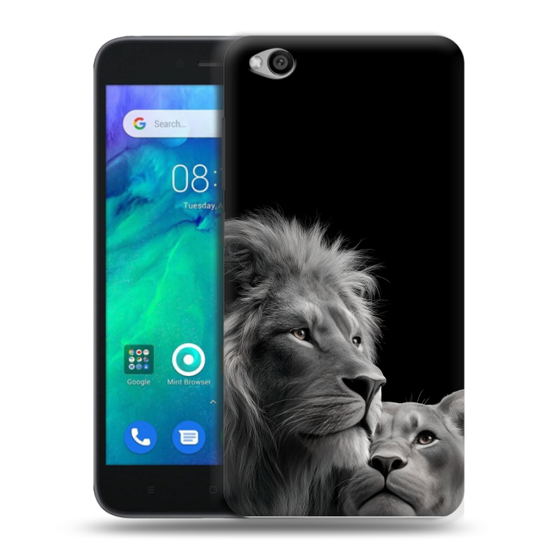 Пластиковый чехол на Xiaomi RedMi Go с принтом Лев кошки Пластиковый чехол на Xiaomi RedMi Go с принтом Лев кошки