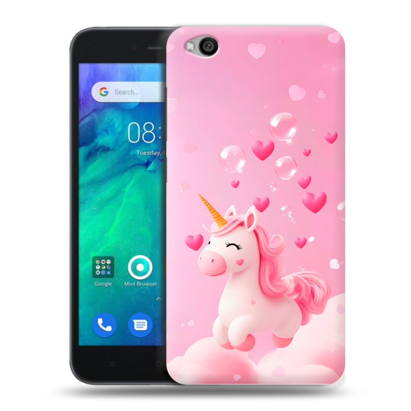 Пластиковый чехол на Xiaomi RedMi Go с принтом Единорог Пластиковый чехол на Xiaomi RedMi Go с принтом Единорог