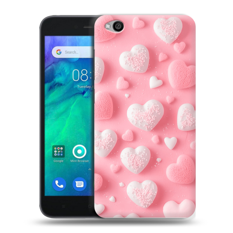 Пластиковый чехол на Xiaomi RedMi Go с принтом Сердечки Пластиковый чехол на Xiaomi RedMi Go с принтом Сердечки
