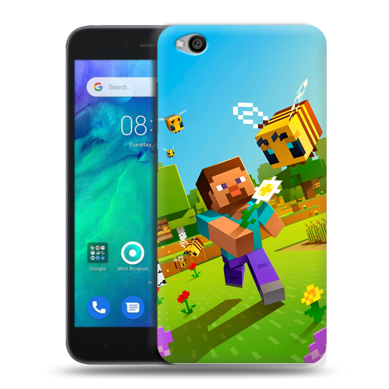 Силиконовый чехол на Xiaomi RedMi Go с принтом Майнкрафт Minecraft Силиконовый чехол на Xiaomi RedMi Go с принтом Майнкрафт Minecraft