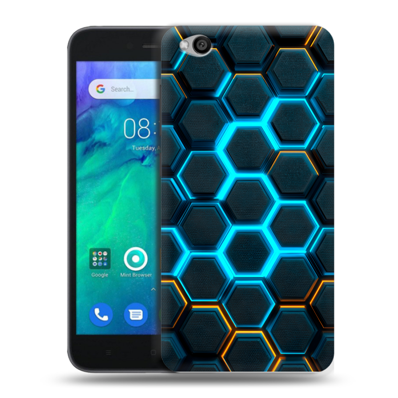 Силиконовый чехол на Xiaomi RedMi Go с принтом Неоновые соты Силиконовый чехол на Xiaomi RedMi Go с принтом Неоновые соты