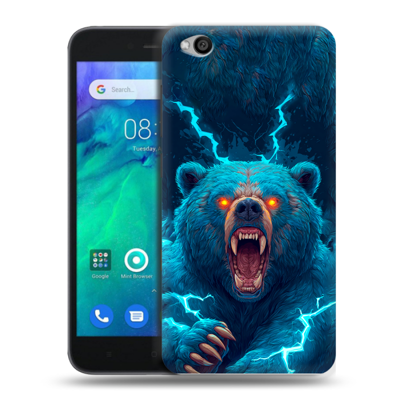 Пластиковый чехол на Xiaomi RedMi Go с принтом Медведь Пластиковый чехол на Xiaomi RedMi Go с принтом Медведь
