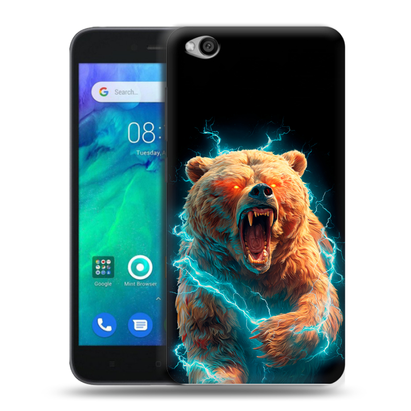 Пластиковый чехол на Xiaomi RedMi Go с принтом Медведь Пластиковый чехол на Xiaomi RedMi Go с принтом Медведь