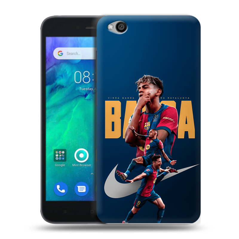 Силиконовый чехол на Xiaomi RedMi Go с принтом Барселона Barca Yamal Силиконовый чехол на Xiaomi RedMi Go с принтом Барселона Barca Yamal