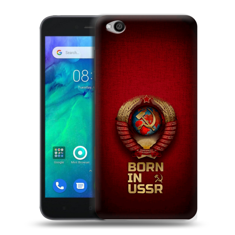 Пластиковый чехол на Xiaomi RedMi Go с принтом Флаг Герб СССР Пластиковый чехол на Xiaomi RedMi Go с принтом Флаг Герб СССР