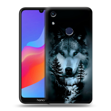 Силиконовый противоударный чехол на Huawei Honor 8A с принтом Лесной волк Силиконовый противоударный чехол на Huawei Honor 8A с принтом Лесной волк