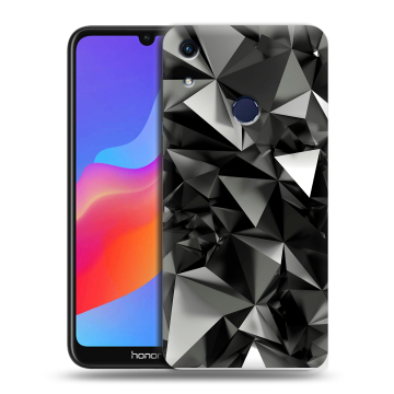 Силиконовый противоударный чехол на Huawei Honor 8A с принтом Черные кристаллы Силиконовый противоударный чехол на Huawei Honor 8A с принтом Черные кристаллы