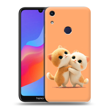 Силиконовый противоударный чехол на Huawei Honor 8A с принтом Милые котики Силиконовый противоударный чехол на Huawei Honor 8A с принтом Милые котики