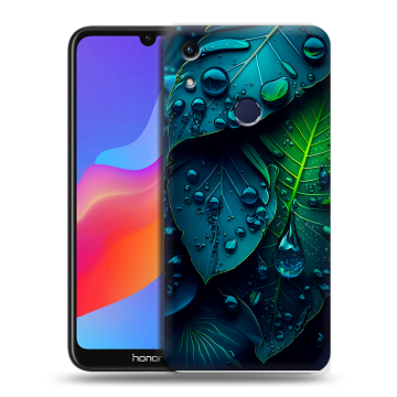 Силиконовый противоударный чехол на Huawei Honor 8A с принтом Листья Силиконовый противоударный чехол на Huawei Honor 8A с принтом Листья