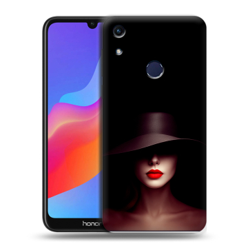 Силиконовый противоударный чехол на Huawei Honor 8A с принтом Девушка в шляпе
