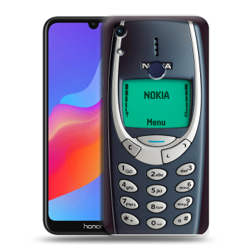 Силиконовый противоударный чехол на Huawei Honor 8A с принтом Старый телефон