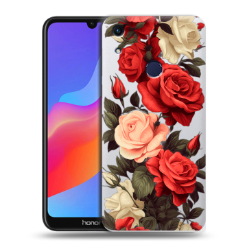 Силиконовый противоударный чехол на Huawei Honor 8A с принтом Розы