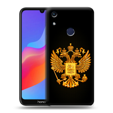 Силиконовый противоударный чехол на Huawei Honor 8A с принтом Герб России желтый