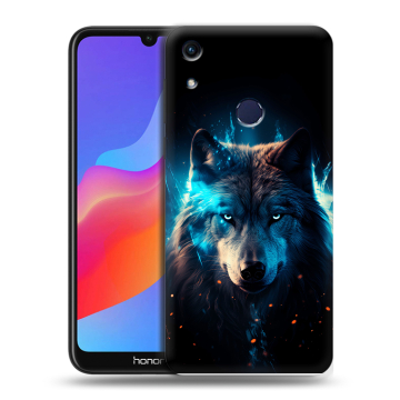 Силиконовый противоударный чехол на Huawei Honor 8A с принтом Волк ночной Силиконовый противоударный чехол на Huawei Honor 8A с принтом Волк ночной
