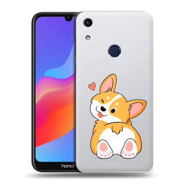 Силиконовый противоударный чехол на Huawei Honor 8A с принтом Корги