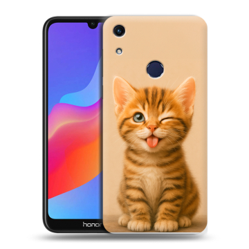 Силиконовый противоударный чехол на Huawei Honor 8A с принтом котенок