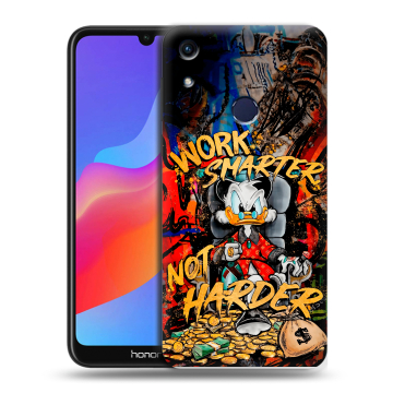 Силиконовый противоударный чехол на Huawei Honor 8A с принтом Дональд Дак Деньги