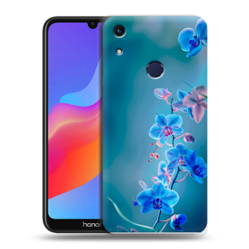 Силиконовый противоударный чехол на Huawei Honor 8A с принтом Голубые цветы
