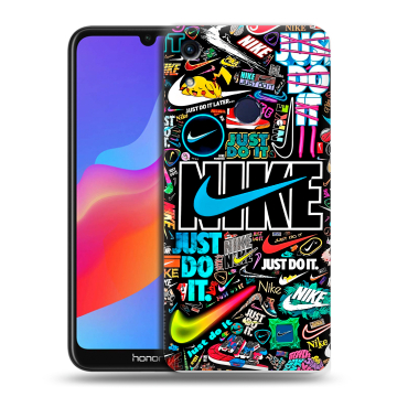 Силиконовый противоударный чехол на Huawei Honor 8A с принтом найк nike черный