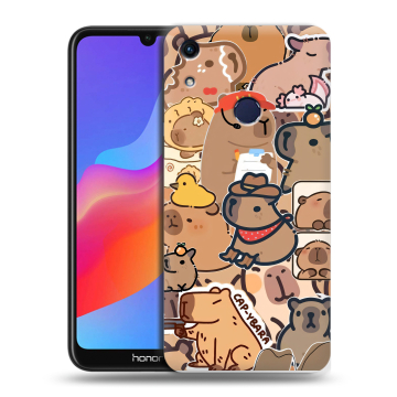Силиконовый противоударный чехол на Huawei Honor 8A с принтом капибара
