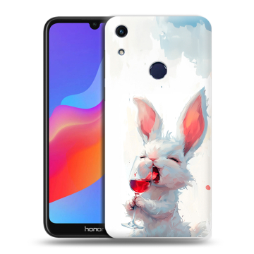 Силиконовый противоударный чехол на Huawei Honor 8A с принтом кролик зайчик