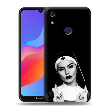 Силиконовый противоударный чехол на Huawei Honor 8A с принтом монашка