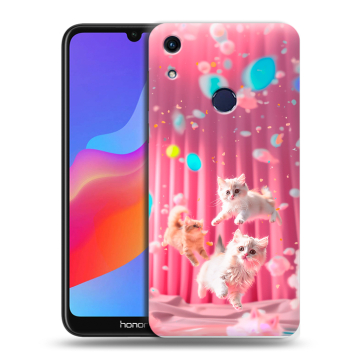 Силиконовый противоударный чехол на Huawei Honor 8A с принтом милые котики