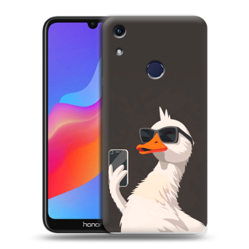 Силиконовый противоударный чехол на Huawei Honor 8A с принтом утка в очках