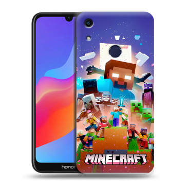 Силиконовый противоударный чехол на Huawei Honor 8A с принтом Майнкрафт Minecraft