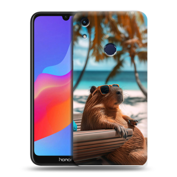 Силиконовый противоударный чехол на Huawei Honor 8A с принтом Капибара