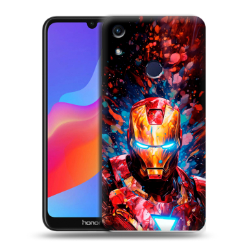 Силиконовый противоударный чехол на Huawei Honor 8A с принтом Железный человек Ironman