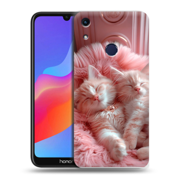 Силиконовый противоударный чехол на Huawei Honor 8A с принтом котята котики