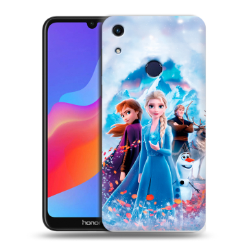 Силиконовый противоударный чехол на Huawei Honor 8A с принтом Холодное сердце Frozen