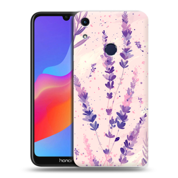 Силиконовый противоударный чехол на Huawei Honor 8A с принтом цветы лаванда
