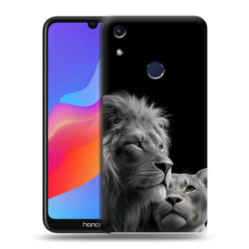 Силиконовый противоударный чехол на Huawei Honor 8A с принтом Лев кошки