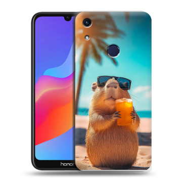 Силиконовый противоударный чехол на Huawei Honor 8A с принтом Капибара
