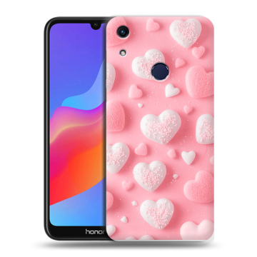 Силиконовый противоударный чехол на Huawei Honor 8A с принтом Сердечки