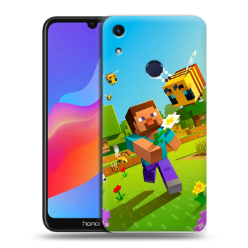 Силиконовый противоударный чехол на Huawei Honor 8A с принтом Майнкрафт Minecraft