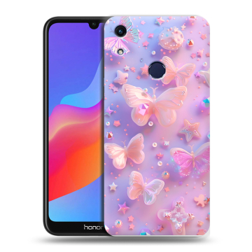 Силиконовый противоударный чехол на Huawei Honor 8A с принтом Бабочки