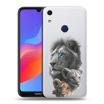 Силиконовый противоударный чехол на Huawei Honor 8A с принтом Львы