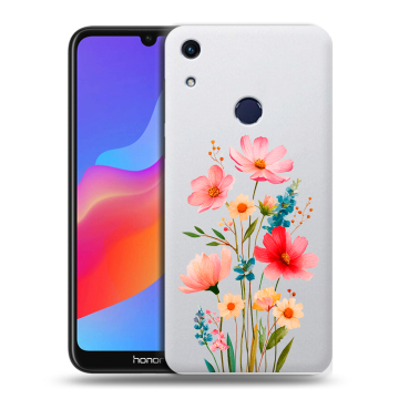 Силиконовый противоударный чехол на Huawei Honor 8A с принтом Цветы